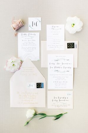 Whimsical Ivory Hand-Lettered Invitations