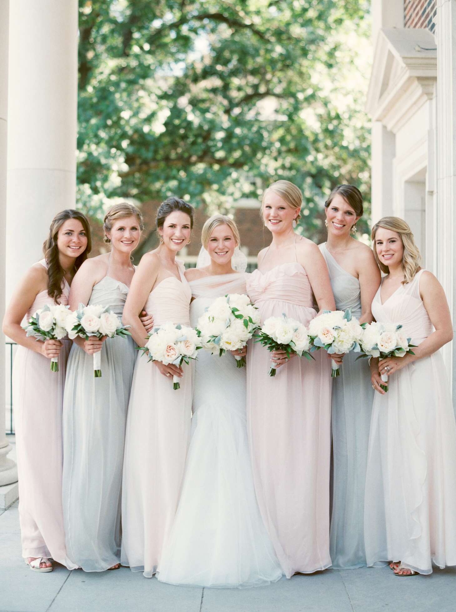 amsale chiffon bridesmaid dress Amsale Bridesmaid Dress Belle GB284A Graphite main image 0