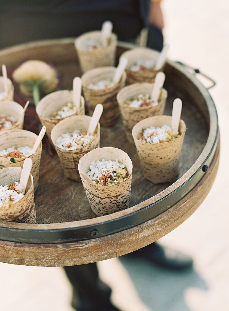 Mexican Street Corn Hors D'Oeuvres in Bamboo Cups