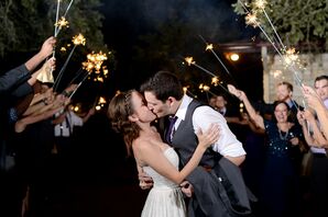 Sparkler Exit from the Inn at Wild Rose Hall in Austin, Texas