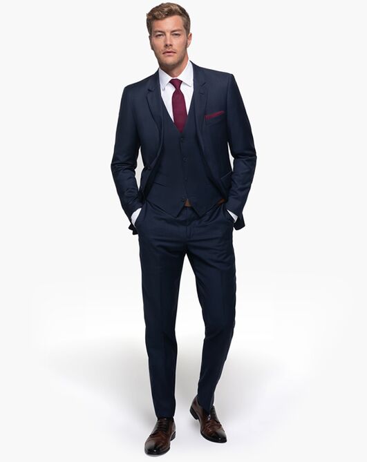 Generation Tux Navy Blue Notch Lapel Suit Blue Tuxedo - 2