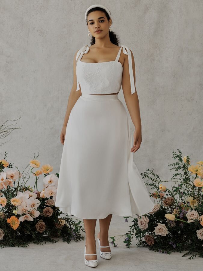 Alexandra Grecco Poppy floral crop top and skirt
