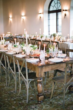 Rustic Wooden Dining Table with Cross Back Chairs