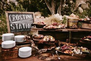 Crostini Station at Outdoor Reception