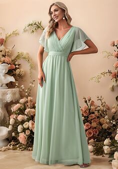 Ever-Pretty EE0164A V-Neck and Plunge Bridesmaid Dress