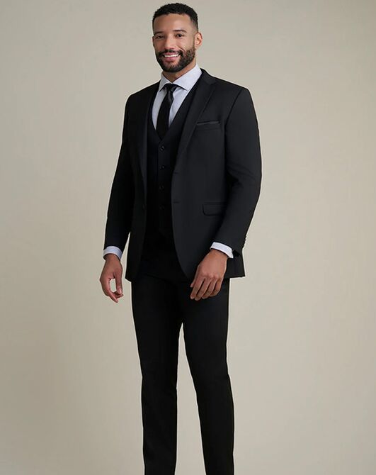 BLACKTIE SAVOY Black Wedding Suit Black Tuxedo - 2