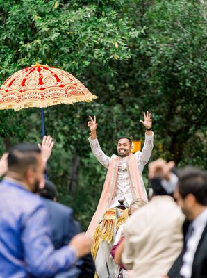Baraat at Wedding at Villa Montalvo at the Montalvo Arts Center in Saratoga, California