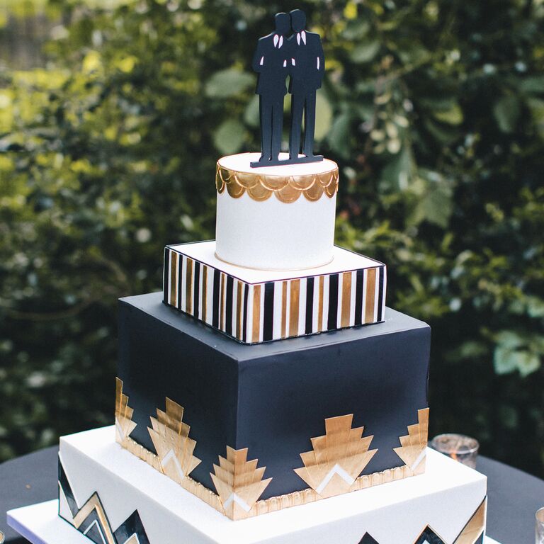 square wedding cake