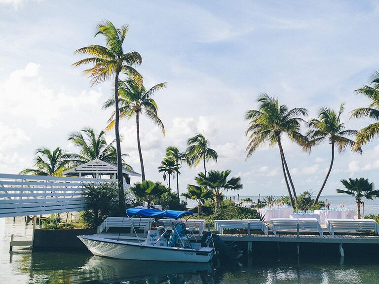 wedding reception set up at casa morada in islamorada florida