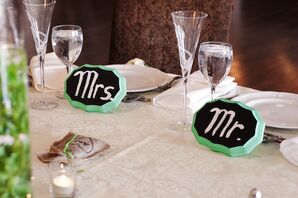 Black and Green Mr and Mrs Signs