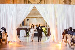 Glamorous Newlywed Reception Entrance