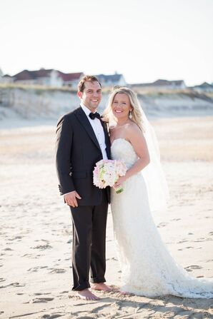 Jim Hjelm Strapless Lace Wedding Dress