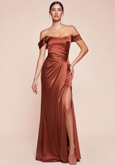 Ladivine 7452 Off the Shoulder Bridesmaid Dress