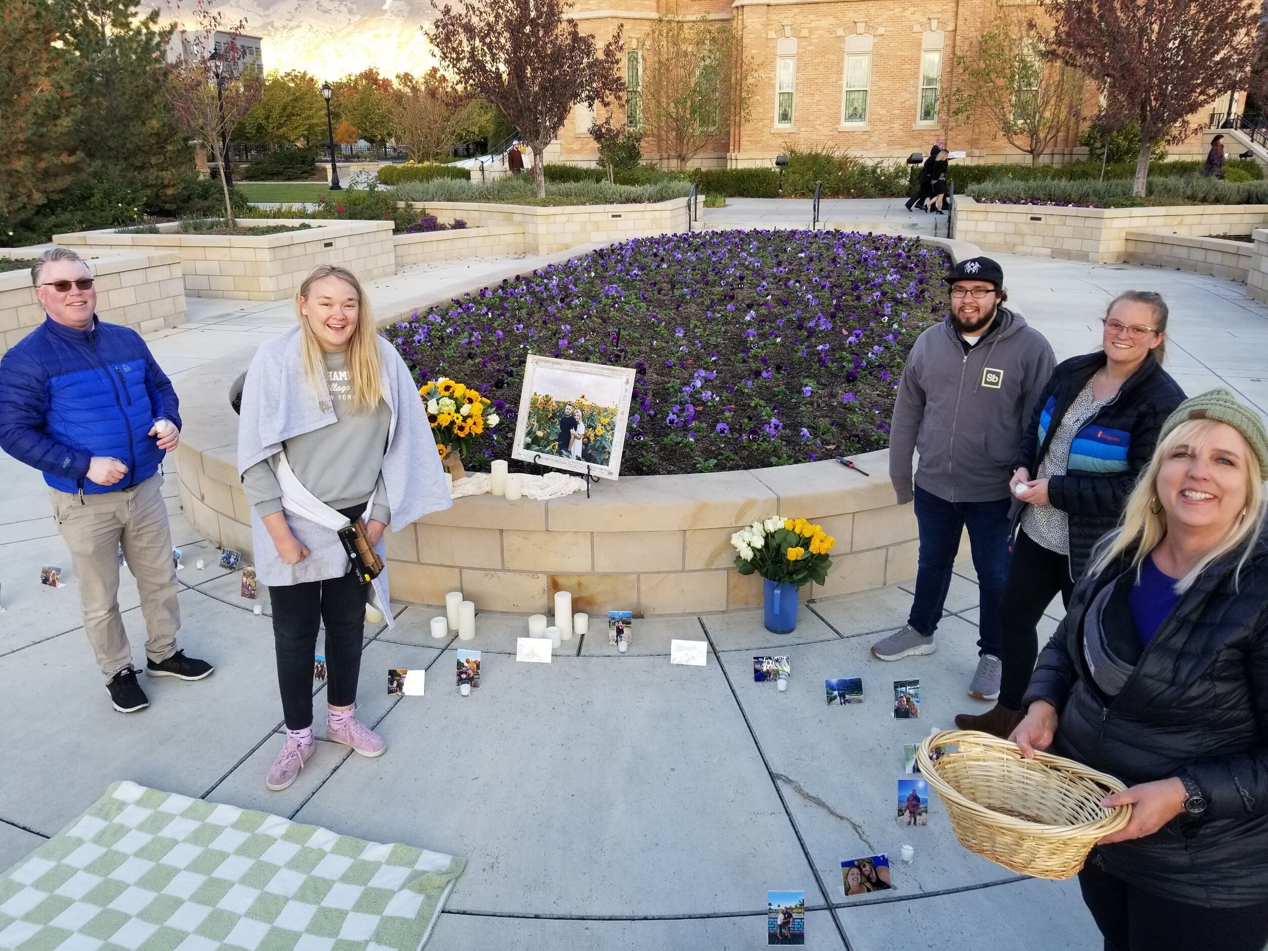 Picture of Mike had friends & family setting up the proposal