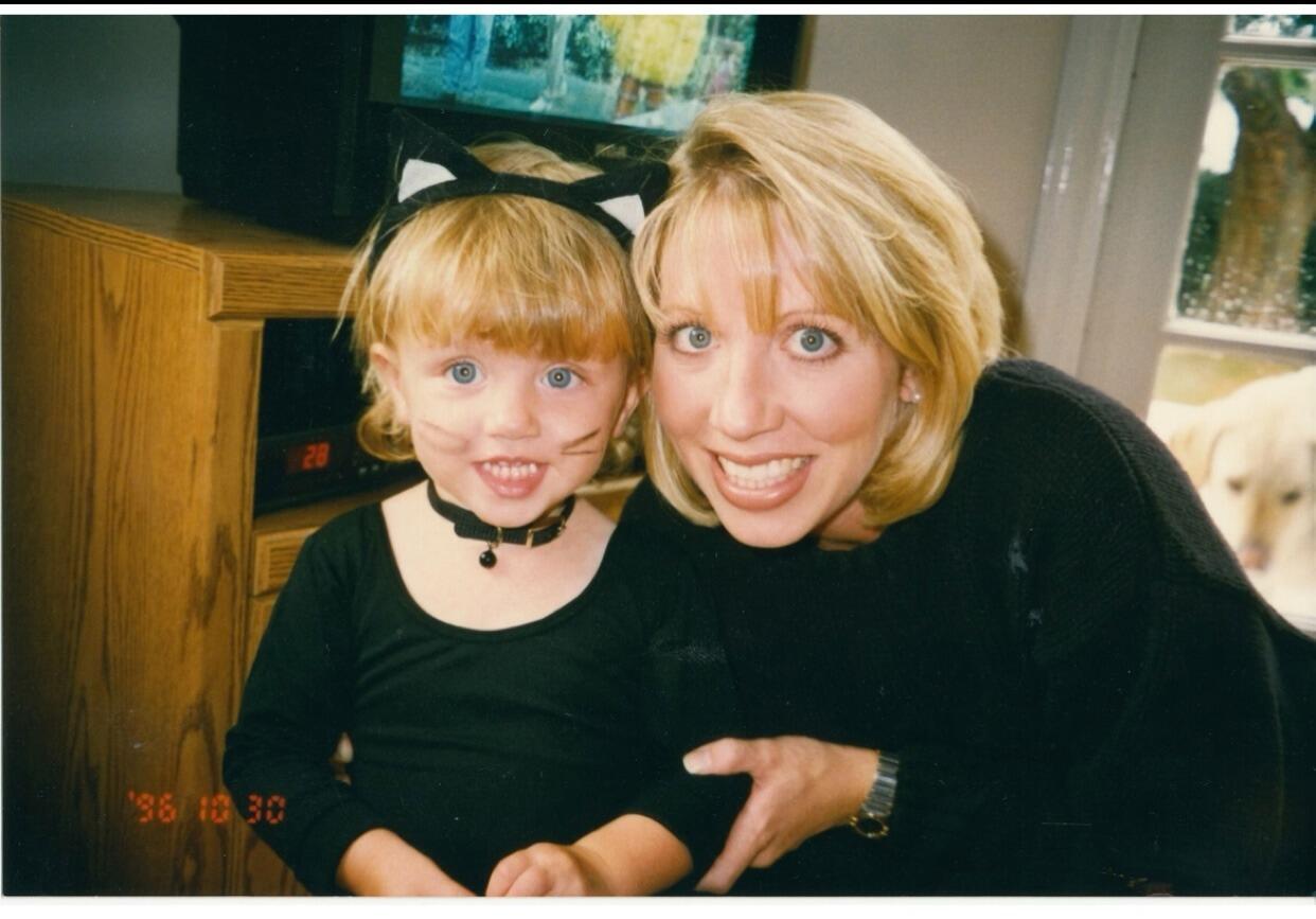 Lindsay and Mom getting ready to get some candy