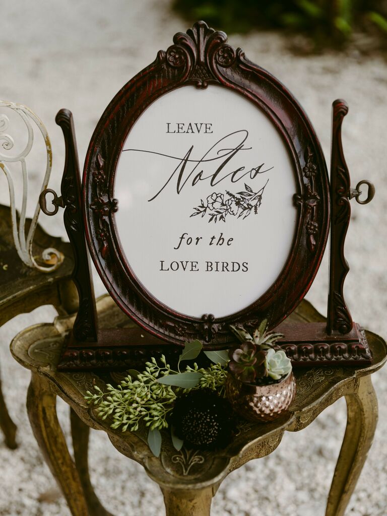 Antique wedding sign for your moody wedding decor