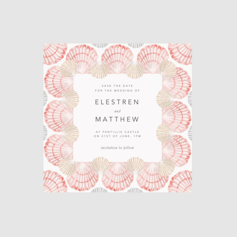 Papier Shell Grotto Save-the-Date Cards