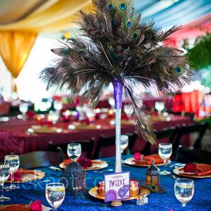 Peacock Feather Centerpieces