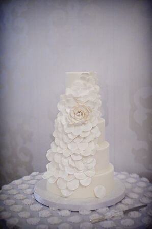 Rose Petal Cascade Wedding Cake