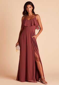 Birdy Grey Jane Convertible Dress in Rosewood V-Neck Bridesmaid Dress