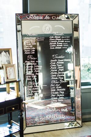 Hand-Lettered Mirror Seating Chart
