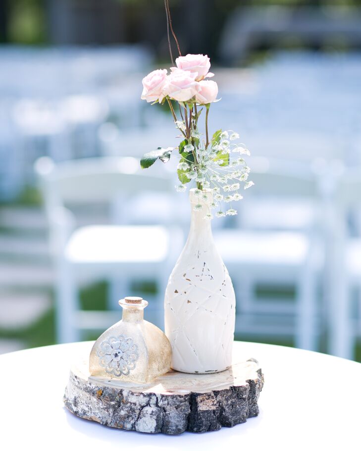 Painted Milk Bottle Centerpiece