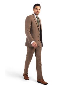 Stitch & Tie Light Brown Suit Brown Tuxedo