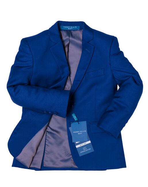 Perry Ellis "Noah" Kids Royal Blue Suit (5-Piece Set) Flower Girl Dress and Ring Bearer Outfit - 3