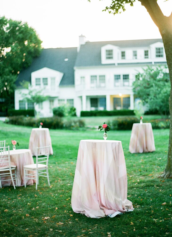 After Kathryn and Ryan said "I do," guests sipped on refreshing beverages during a garden cocktail party before making their way to the tented reception.