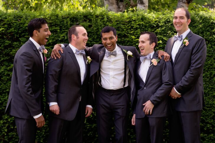 The Black Tux Gray Groomsmen Suits
