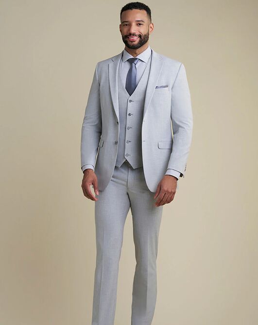 BLACKTIE SAVOY Light Grey Wedding Suit Grey Tuxedo - 3