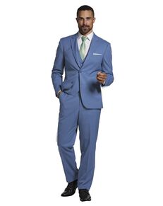 MEN’S WEARHOUSE Calvin Klein Light Blue Performance Wool Suit Tuxedo