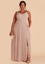 Birdy Grey Doris Dress in Chiffon Taupe V-Neck Bridesmaid Dress - thumbnail - 2
