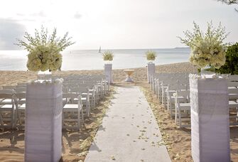 Wedding ceremony set up in the Cayman Islands