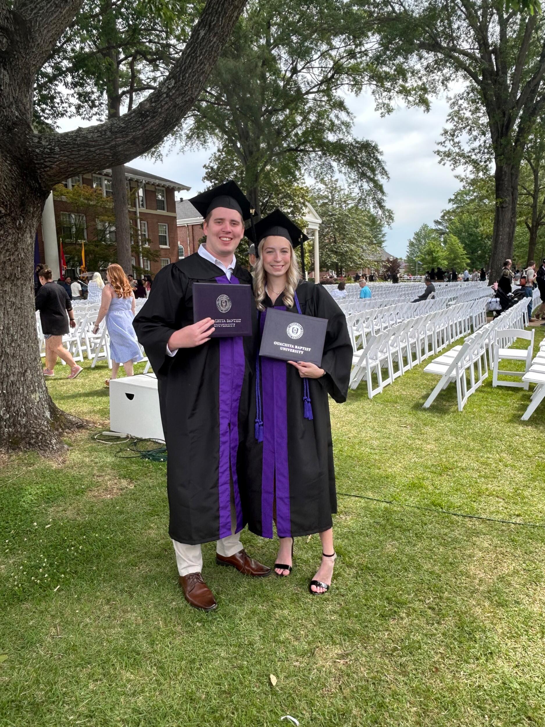 They both graduated from Ouachita Baptist University with a double-major in Business Administration & FInance
