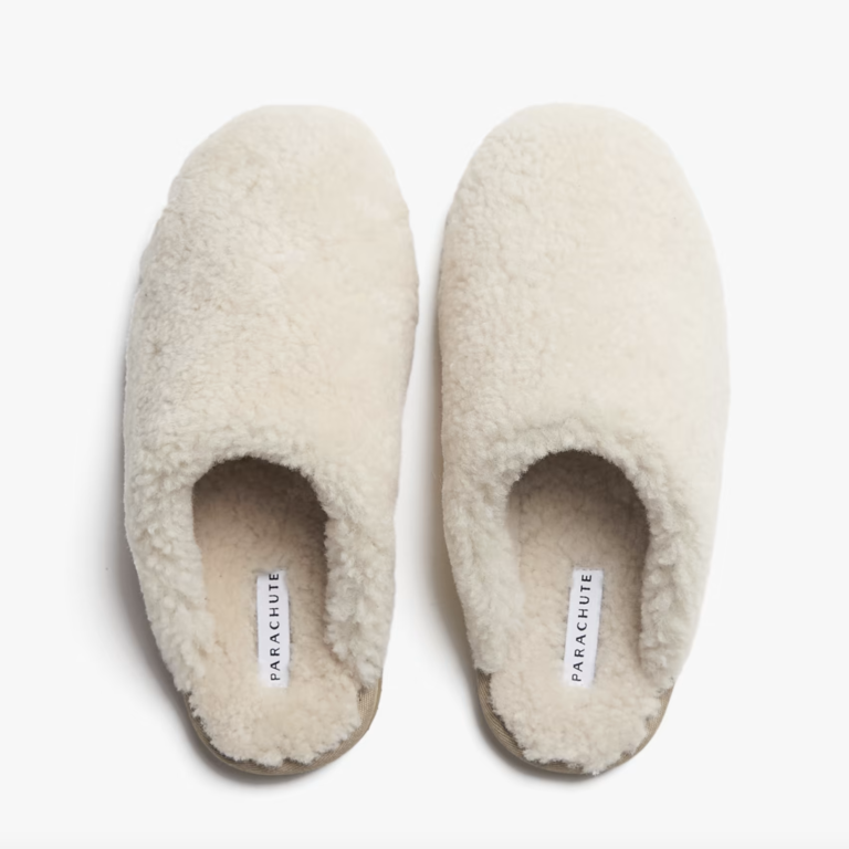 Cream Shearling Wool Clogs luxury gift for wife