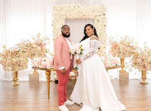 For their restaurant wedding at Citron in Baltimore, Maryland, Candice and Gerald settled on a blush-and-cream color palette filled with gold touches 