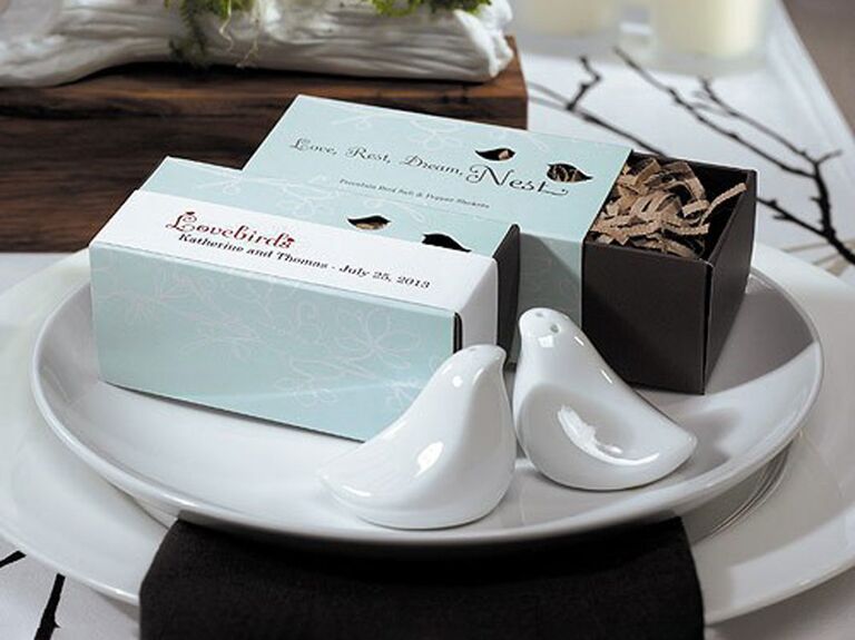 Love bird salt and pepper shakers wedding favor idea