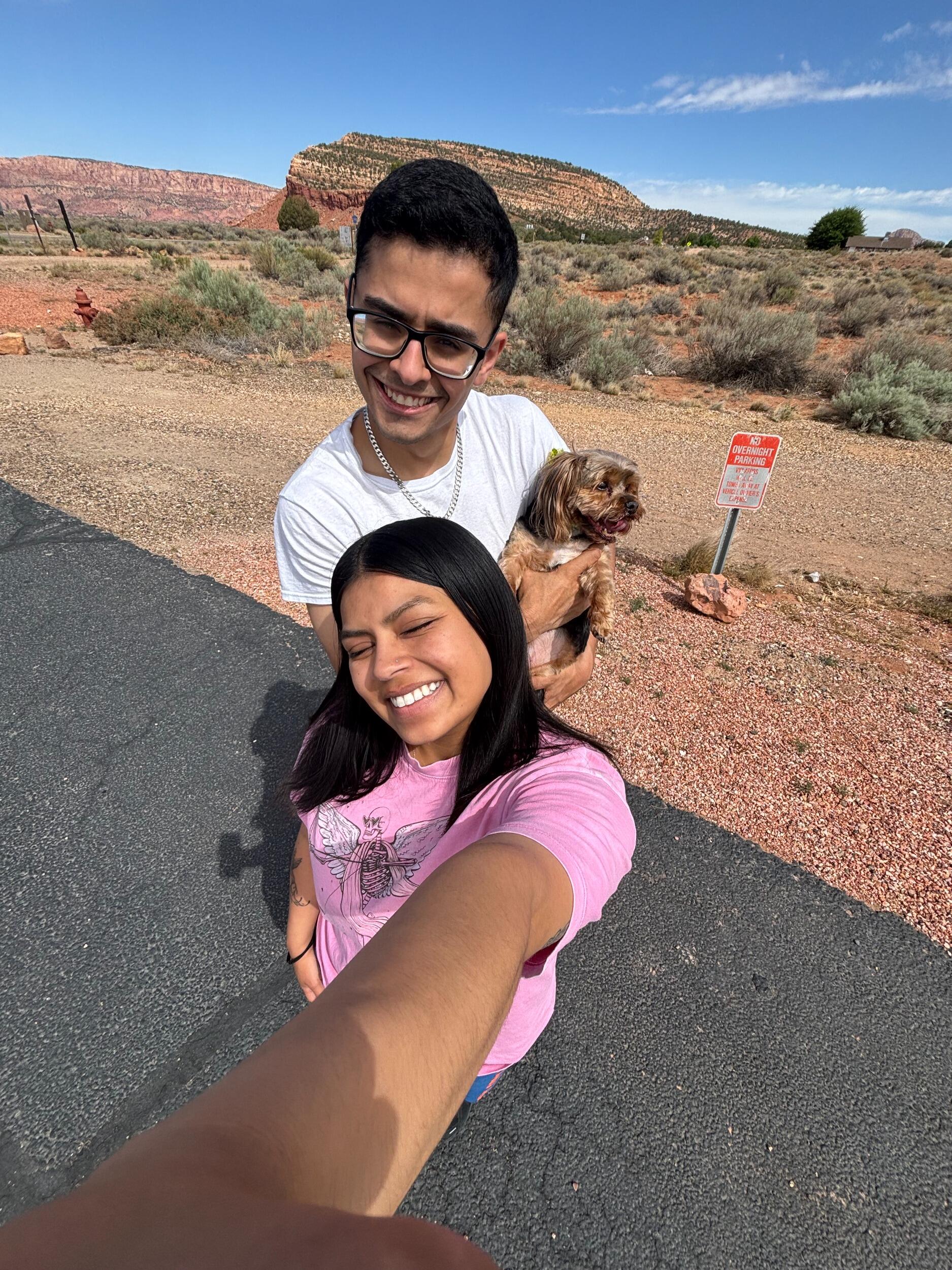 On the road in Arizona, on the way to the new home in San Antonio!