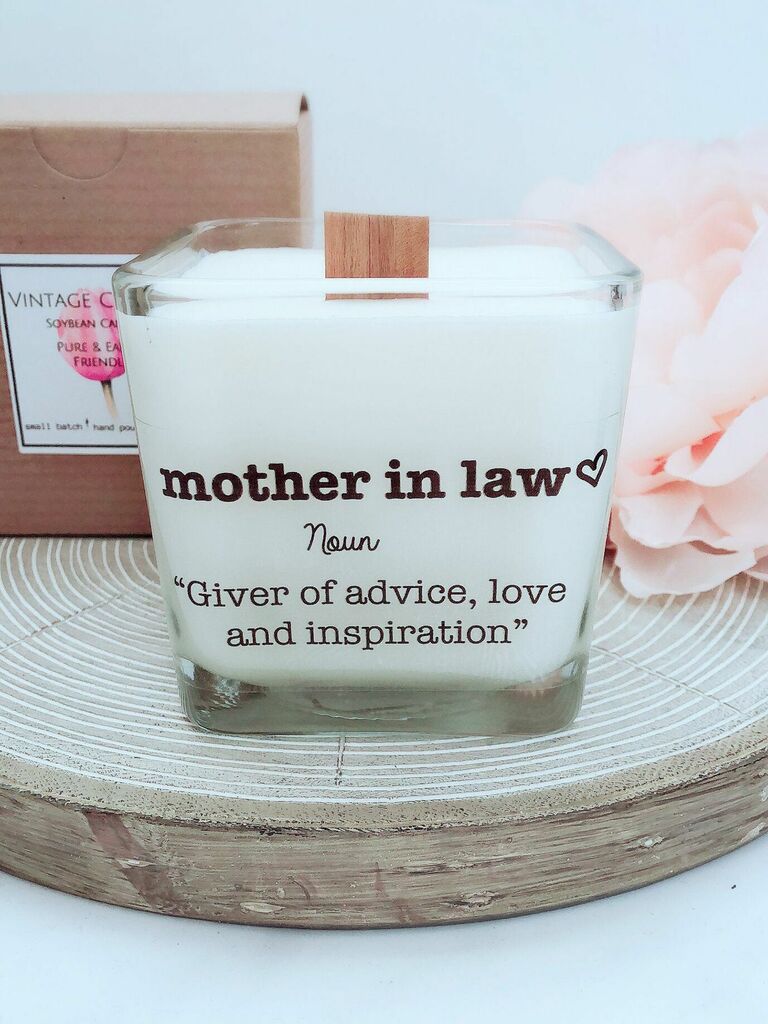 Mother-in-law definition scented candle gift