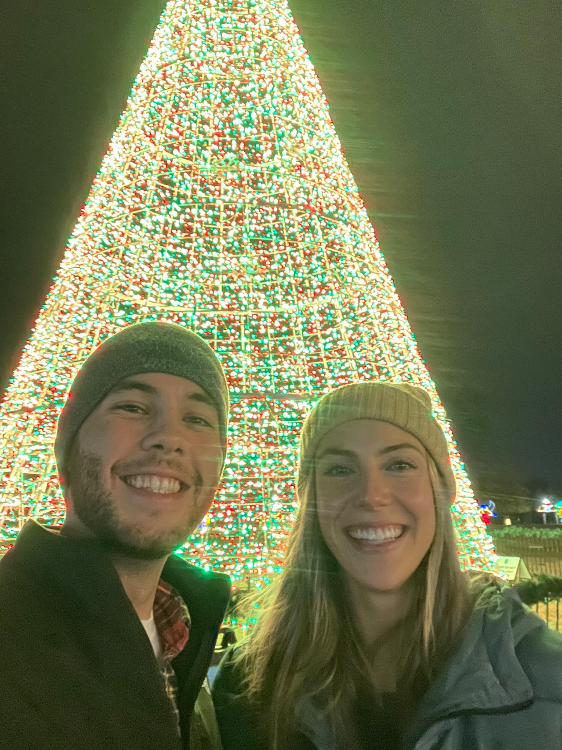 The day Christian asked me to be his girlfriend! He asked me at a local Christmas light show while Mariah Carey's song "All I Want for Christmas is You" played in the background.