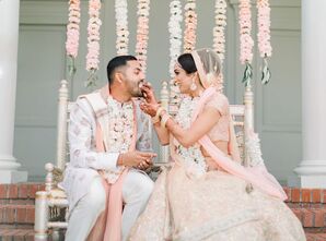 Bride and Groom at Wedding at Villa Montalvo at the Montalvo Arts Center in Saratoga, California