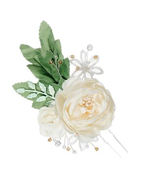 AW Bridal AW BRIDAL Wedding Hair Pins Flower Hair Clip Hair Accessories for Brides Pearls Hair Pieces for Women Bridal Hair Pins (Silver) Silver Pins, Combs + Clip