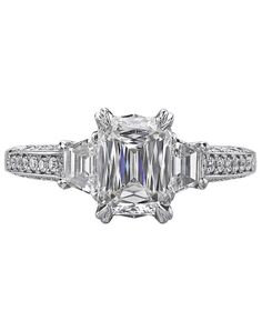 Christopher Designs Unique Emerald Cut Engagement Ring
