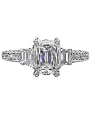 Christopher Designs Unique Emerald Cut Engagement Ring