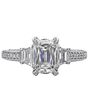 Christopher Designs Unique Emerald Cut Engagement Ring - thumbnail - 1