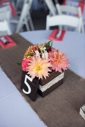 Pink Chrysanthemum Centerpiece in Wooden Box