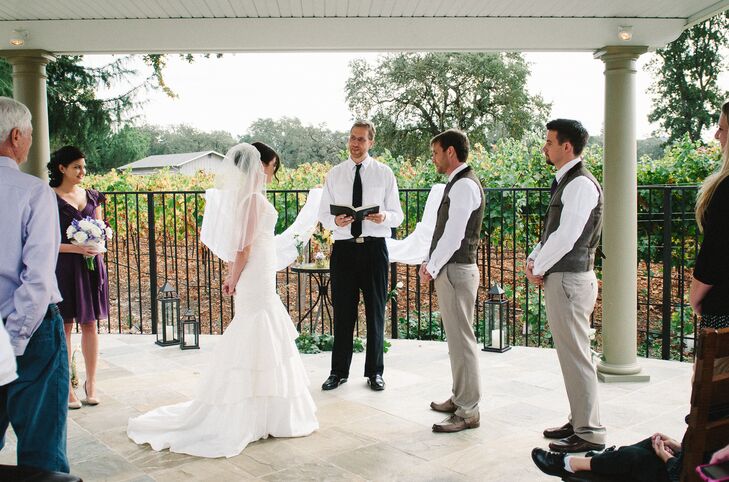 Vineyard Wedding Ceremony Under Pergola at Napa Private Estate