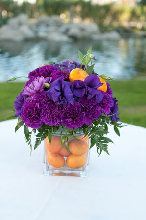 Lily, Carnation and Clementine Centerpiece