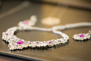 Silver Wedding Jewelry with Purple Stones
